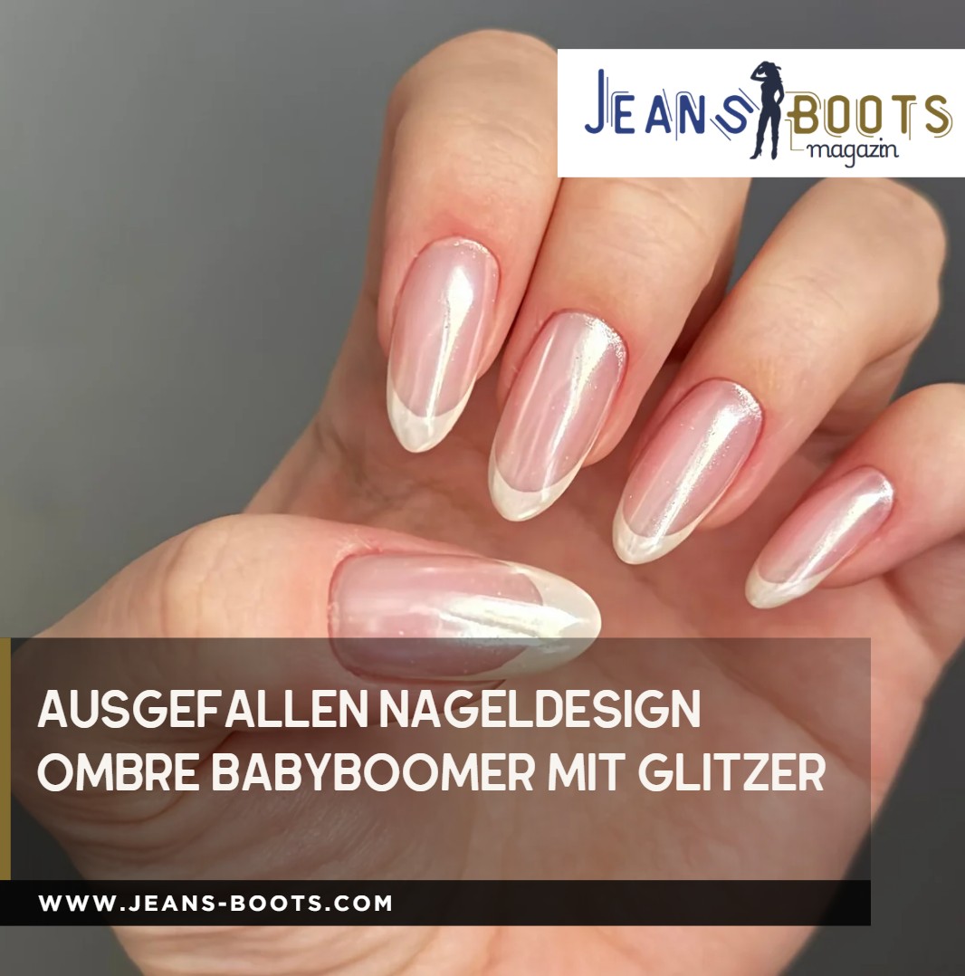 Ausgefallen Nageldesign Ombre Babyboomer mit Glitzer Ausgefallen Nageldesign Ombre Babyboomer mit Glitzer