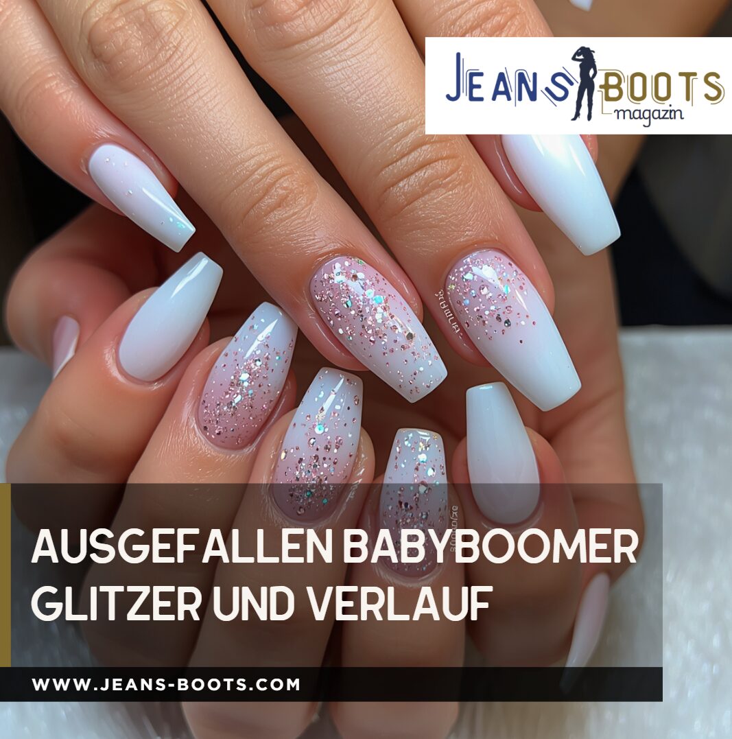 Ausgefallen Babyboomer Glitzer und Verlauf nageldesign Ausgefallen Babyboomer Glitzer und Verlauf nageldesign
