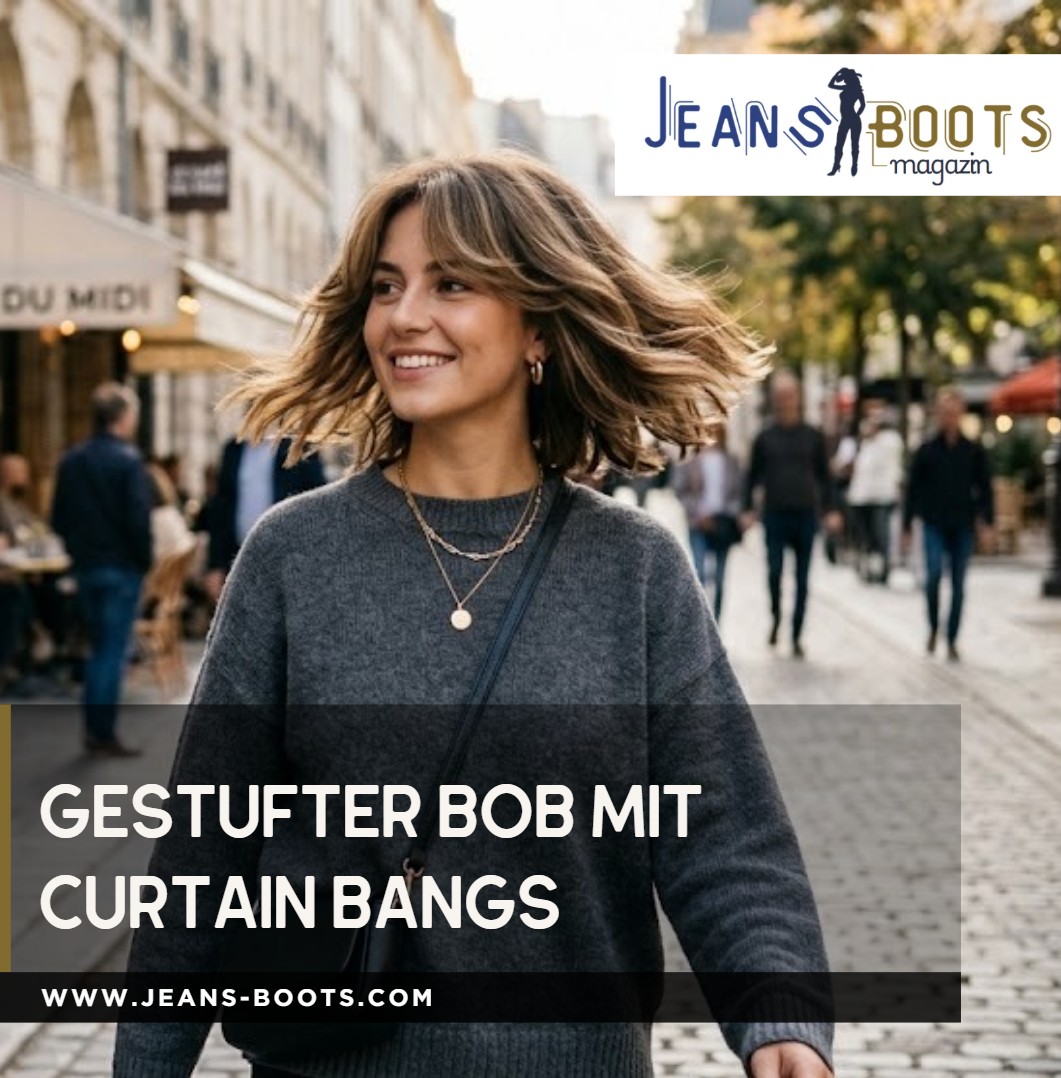 Gestufter Bob mit Curtain Bangs Mehr Dynamik und Bewegung Gestufter Bob mit Curtain Bangs Mehr Dynamik und Bewegung